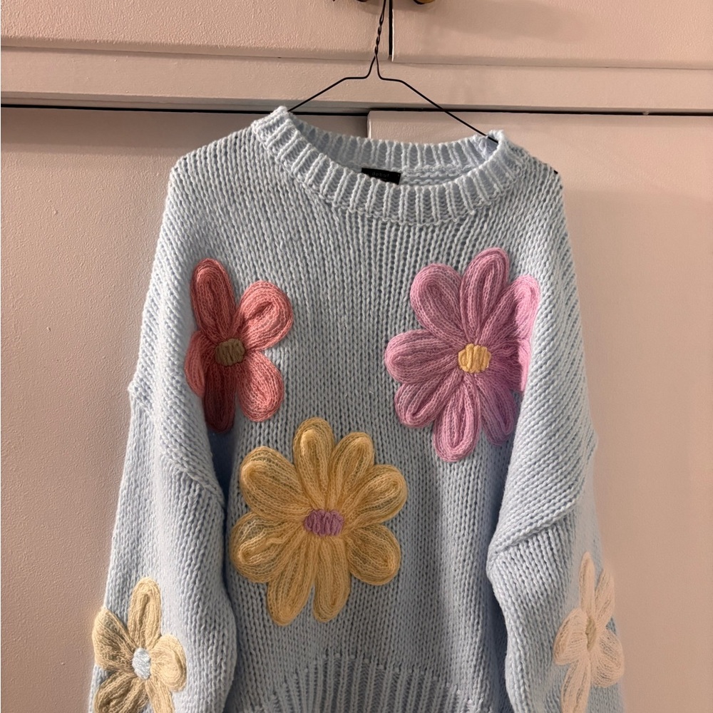 Debut Pastel Floral Embroidered Sweater
